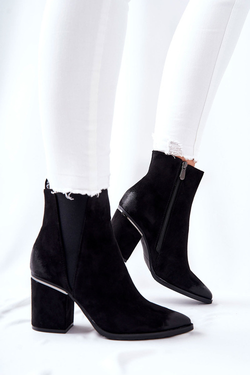 Suede Heeled Boots Black Coriseis