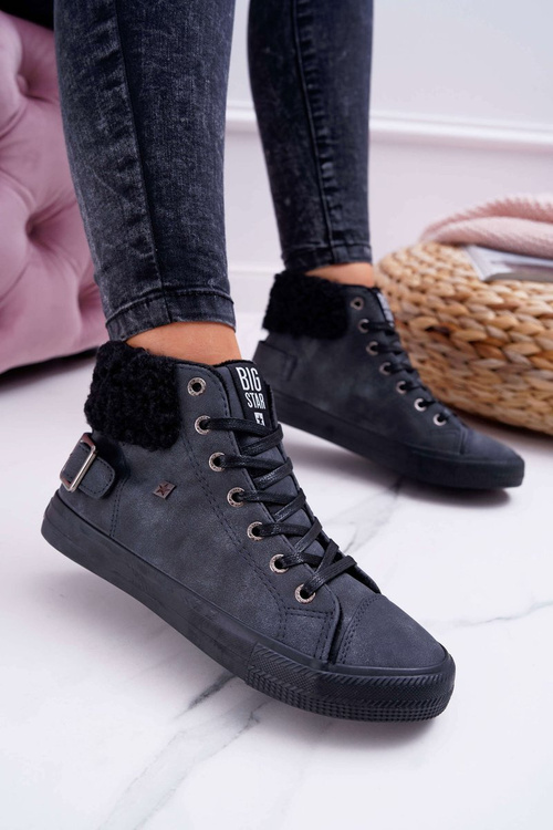 Sneakers Women's Big Star High Warmed Black EE274080