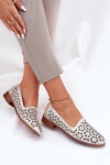Leather Perforated Women's Moccasins S.Barski LR51-646 Gold