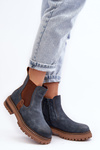Women's Padded Ankle Boots on a Flat Heel Blue Myrine