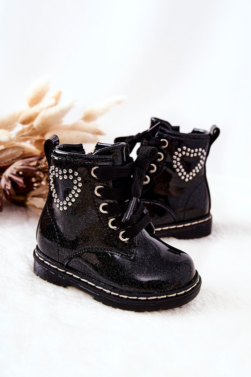 Children's Lacquer Glitter Boots Black Macy's