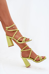 Women Sandals On Heel With Straps Lime Ciarilora