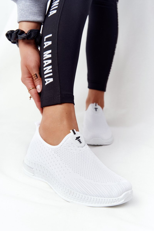 Women's Slip-on Sneakers White Be Stretchy