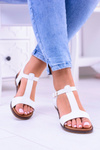 White Women's Flat Sandals Sunnyside