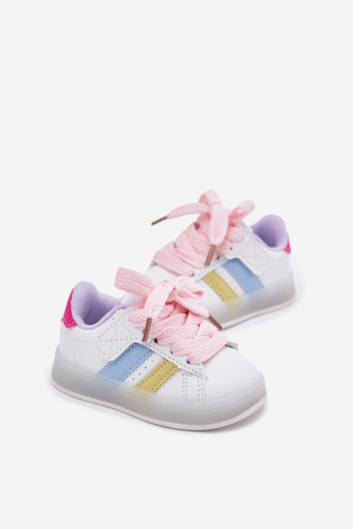 Sports Shoes Kids Sneakers With Light Up Sole White-Pink Arielle