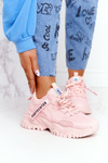 Women's Sneakers On A Chunky Sole Pink Laugh