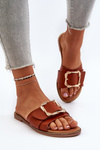 Women's sandals with strap and buckle Camel Opahiri