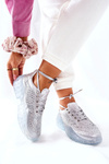 Sportowe Buty Z Cyrkoniami Lu Boo Srebrne 