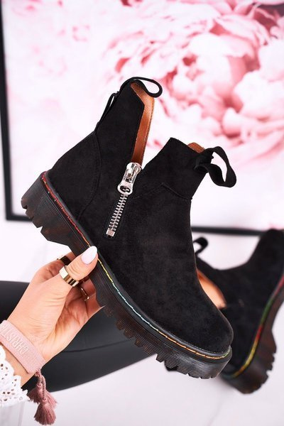Women's Chelsea Boots With Colorful Stitching Suede Black Addison