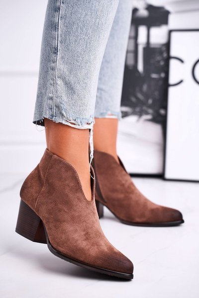 Women's Boots On Heel Beige Best Choice