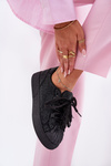Zdobione Damskie Sneakersy Na Platformie Czarne Eanneth