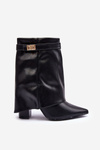Leather-Lined Heeled Boots On The Stiletto Black Chevie