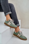 Green Suede Low Sneakers Women's Zazoo