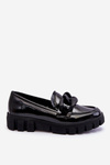 Women's Lacquered Platform Loafers Black Bennett