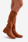 Ladies Perforated Boots Camel S.Barski HY42-132