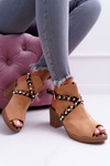 Lu Boo Women's Stiletto Sandals With Camel Uppers 318-30 Fiode