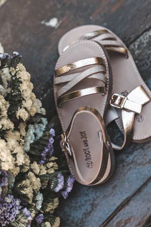 Children's Sandals With Straps Rose Gold Isla