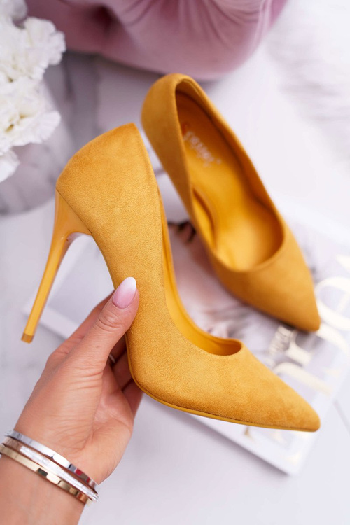 Women's Suede Yellow Yanna Stilettos