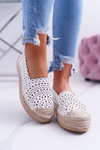 Espadryle Damskie Wsuwane Białe Satisfaction