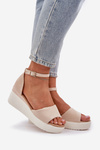 Lightweight Platform Sandals With Delicate Wedge Light Beige Gillifia