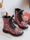Kids' Lined Boots with Zipper Black-Pink Dolida