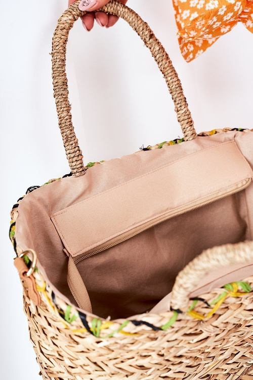 Braided Beach Bag NOBO XK0440 Beige