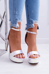 Women's Platform Stiletto Sandals Petrol Silver ShakeIt