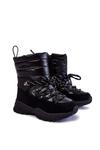 Children's Warm Snow Boots With Zipper Black Leena 