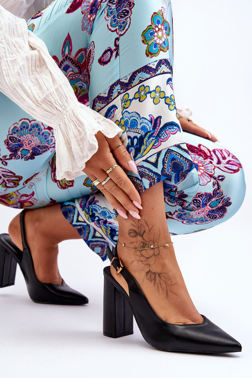 Classic Pumps With A Spiked Heel Black My Love