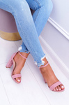 Women's Stiletto Sandals Suede Pink Anastasie