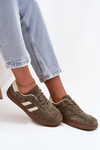 Women's Suede Sneakers on Platform Dark Green Sylviona