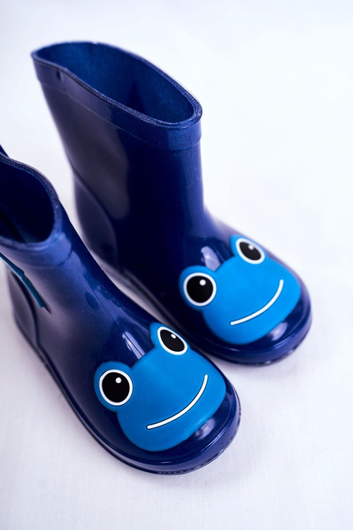 Children's Rubber Galoshes boots Navy Frog
