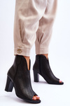Openwork Leather Boots On A Heel Black Florina