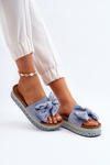 Women's Platform Sandals with Bow Blue Evatria