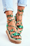 Women's Sandals on a Cork Platform Green My Way