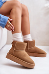 Women's Suede Snow Boots On Platform Above Ankle Camel Rianaella