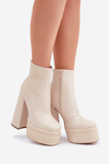 Boots On Massive Platform And Heel Insulated Light Beige Selahra