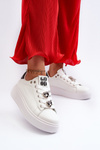 Women's platform sneakers with white embellishments Herbisa