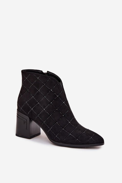 Women's low-heeled boots with decoration D&A MR52-133 Black