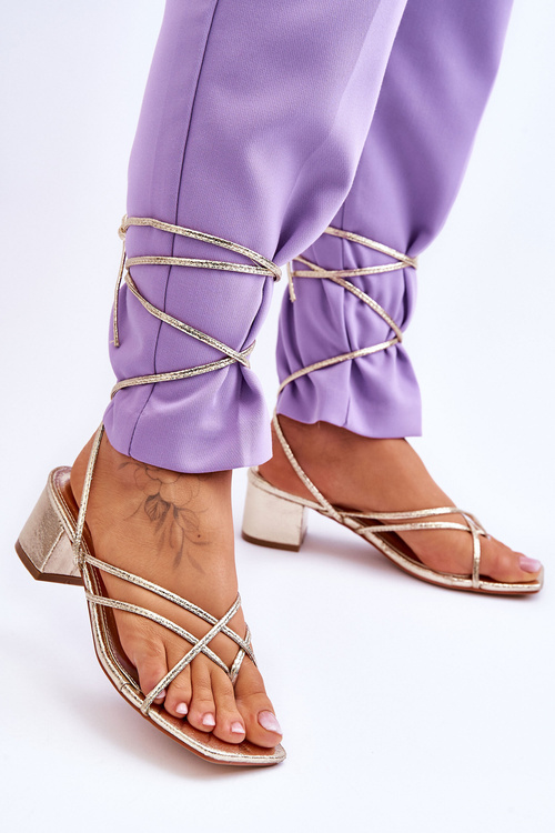 Tied Sandals With High Heels gold Secret Love