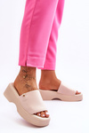 Women's Platform Slippers Beige Carmela