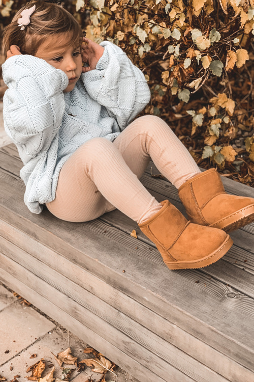 Kids' Warm-up Snow Boots Khaki Gooby