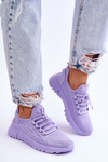 Buty Sportowe Sneakersy Damskie Wsuwane Fioletowe Rosett