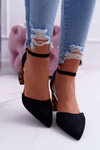 Women's Leopard Print Stiletto pumps Black Ferri