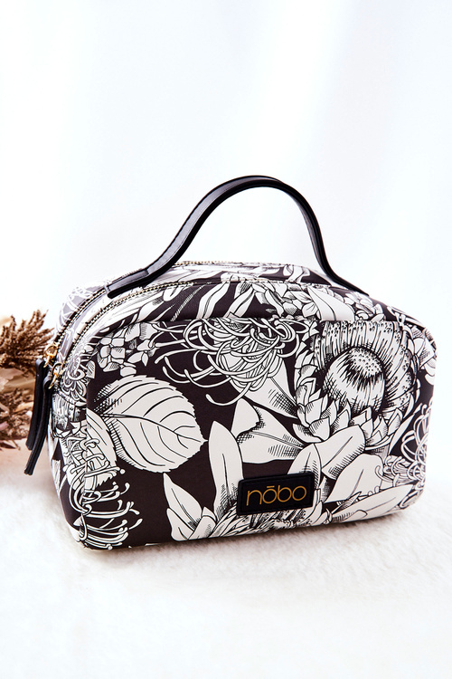 Large Cosmetic Case NOBO Flowers L0040-CM00 Black