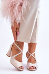 Women's High Heel Sandals Sergio Leone SK864 Pearl Beige