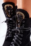 Suede Insulated Boots With Decorative Stones Black Hadley