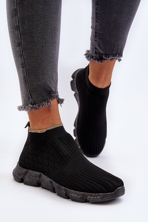 Women's Slip-On Sock Sneakers Black Liraelia