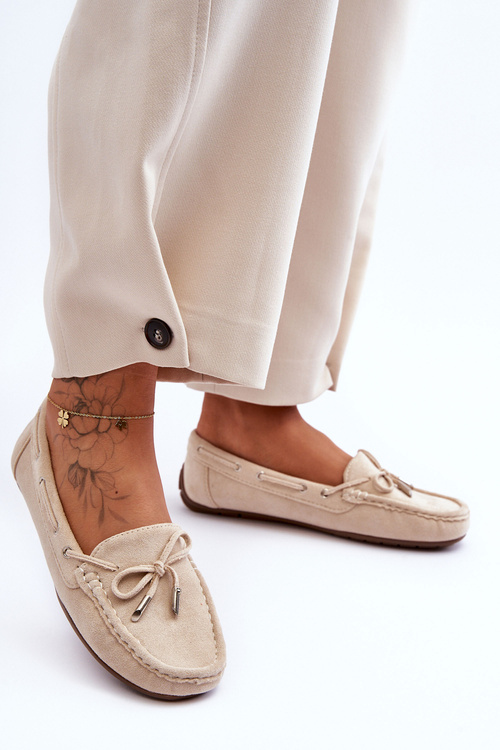 Women's Suede Moccasins Beige Si Passione