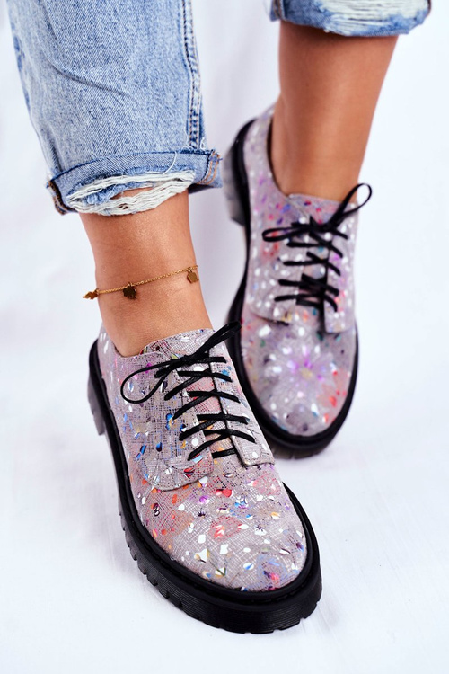 Women's Brogues Oxfords Gray Leather Maciejka 04087-13